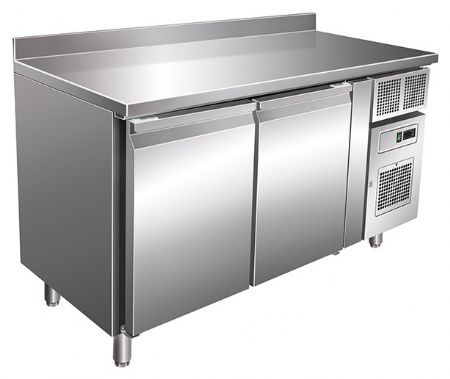 Table desserte réfrigérée positive 260 L - 2 portes - Avec groupe logé - Avec dosseret - Nosem - SN2201TN