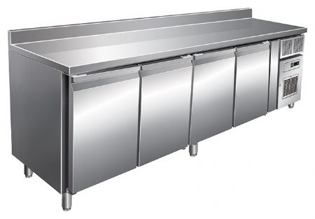 Table desserte réfrigérée avec dosseret - 4 portes - 511 L - Groupe logé - Dalmec - SN4201TN