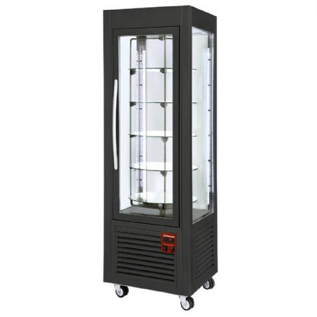 Armoire réfrigérée vitrine panoramique 5 plateaux tournants 360 L noire 600x630x1850 mm - Diamond Promo - SNE/RN-B7-R2 Armoire réfrigérée vitrine panoramique 5 plateaux tournants 360 L noire 600x630x1850 mm - Diamond Promo - SNE/RN-B7-R2
