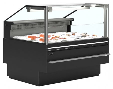Vitrine réfrigérée pour poisson frais avec plateau à glace de 50 mm - Tefcold - SOCA-F12590B