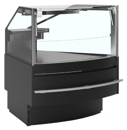 Vitrine de traiteur crèmerie réfrigérée module de coin à 45° service au - Tefcold - SOCA45EXTB