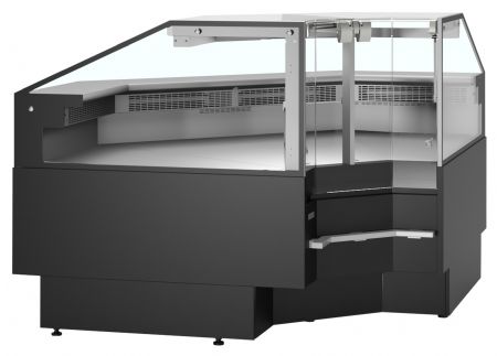 Vitrine de traiteur crèmerie réfrigérée module de coin à 90° positive - Tefcold - SOCA90INTB
