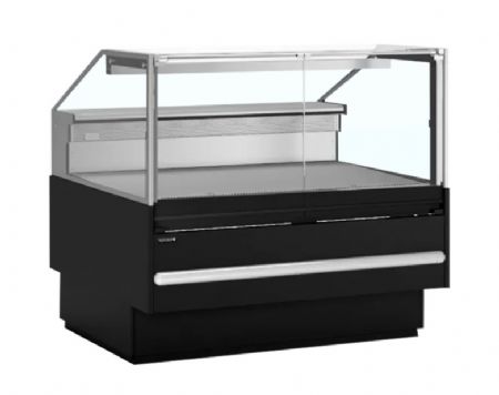 Comptoir de traiteur positif avec vitre droite 0 / +4C