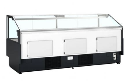 Comptoir de traiteur positif 3M1 avec vitre droite - 2548x1120x1190mm
