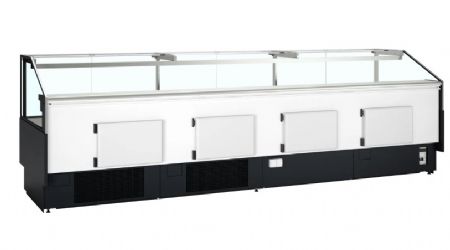 Comptoir de traiteur positif 3M1 avec vitre droite - 3798x1120x1190mm