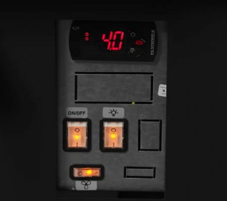 Comptoir de traiteur positif 3M1 avec vitre droite - 3798x1120x1190mm