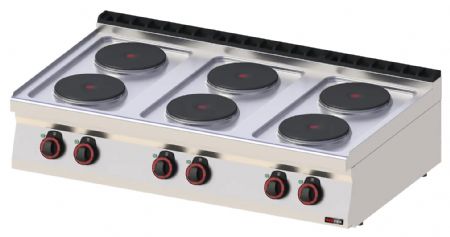 Fourneau triphasé à poser 6 feux de 2,6 kW - Redfox - SP 70/012 E