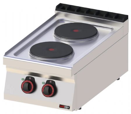Fourneau triphasé sur placard 2 feux de 2,6kW - Redfox - SP 70/04 E Fourneau triphasé sur placard 2 feux de 2,6kW - Redfox - SP 70/04 E