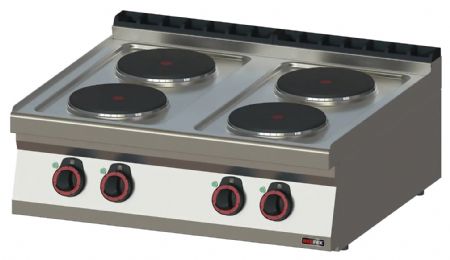 Fourneau triphasé sur placard 4 feux de 2,6kW - Redfox - SP 70/08 E Fourneau triphasé sur placard 4 feux de 2,6kW - Redfox - SP 70/08 E