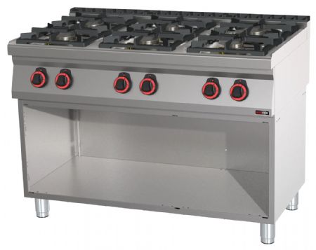 Fourneau sur placard ouvert à gaz 6 feux 2 / 4,5 kW - Redfox - SP 70/120 G Fourneau sur placard ouvert à gaz 6 feux 2 / 4,5 kW - Redfox - SP 70/120 G