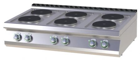 Fourneau triphasé à poser 6 feux 15,6 kW - RM Gastro - SP 7012 E Fourneau triphasé à poser 6 feux 15,6 kW - RM Gastro - SP 7012 E