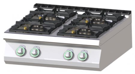 Fourneau à gaz à poser 4 feux 27 kW - RM Gastro - SP 708 G Fourneau à gaz à poser 4 feux 27 kW - RM Gastro - SP 708 G