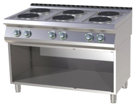 Fourneau triphasé 6 feux 15,6 kW - RM Gastro - SP 7120 E Fourneau triphasé 6 feux 15,6 kW - RM Gastro - SP 7120 E