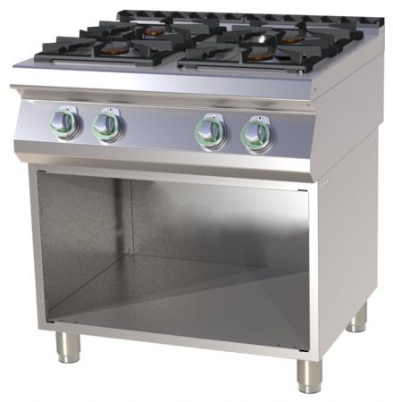 Fourneau sur placard ouvert à gaz 4 feux 27 kW - RM Gastro - SP 780 G Fourneau sur placard ouvert à gaz 4 feux 27 kW - RM Gastro - SP 780 G