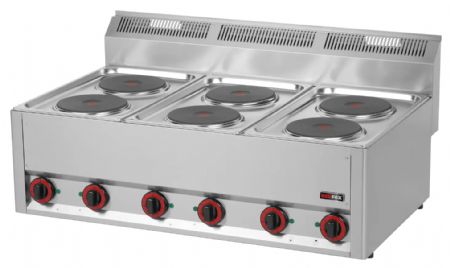 Fourneau triphasé sur placard 6 feux 12 kW - Redfox - SP 90 ELS