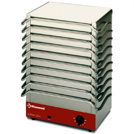 Chauffe-plats 10 plaques, surface utile 270x150 mm par plaque, thermostat 0 à 90°C - Diamond - SP10/R Chauffe-plats 10 plaques, surface utile 270x150 mm par plaque, thermostat 0 à 90°C - Diamond - SP10/R