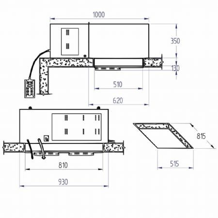 Groupe frigorifique plafond pour volume de chambre 1,06 m3 temprature -5/+5C