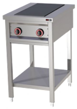 Cuisinière professionnelle triphasé sur placard 2 feux 6 kW - Redfox - SPF 50 E