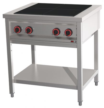 Cuisinière professionnelle triphasé 4 feux 12 kW - Redfox - SPF 80 E