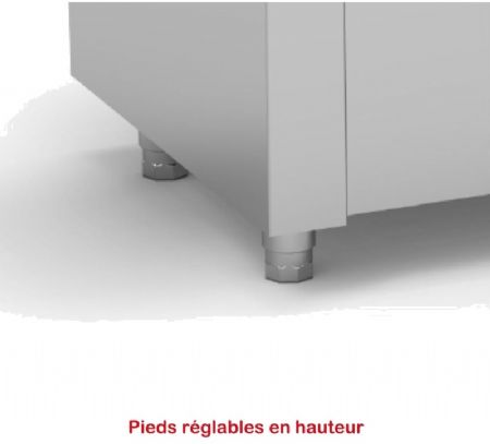 Ilôt central self inox avec plaque froide 6 GN 1/1 - 2250x700x850 mm