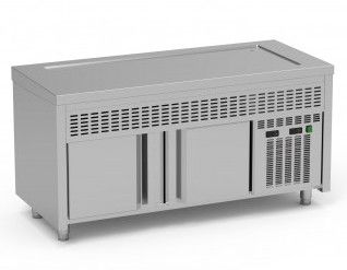 Meuble self inox avec plaque froide avec rserve 3 GN 1/1 - 1200x700x850 mm