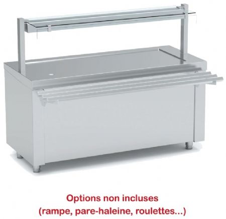 Meuble self inox avec plaque froide avec réserve 5 GN 1/1 - 2000x700x850 mm