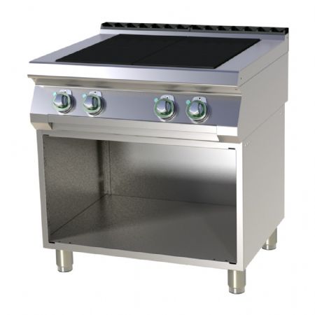 Cuisinière de restauration professionnelle électrique 4 feux 2,5kW chacun sur armoire Cuisinière de restauration professionnelle électrique 4 feux 2,5kW chacun sur armoire