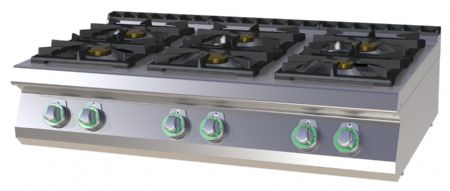 Fourneau à gaz à poser 6 feux 46,5 kW - RM Gastro - SPS 7012B G Fourneau à gaz à poser 6 feux 46,5 kW - RM Gastro - SPS 7012B G