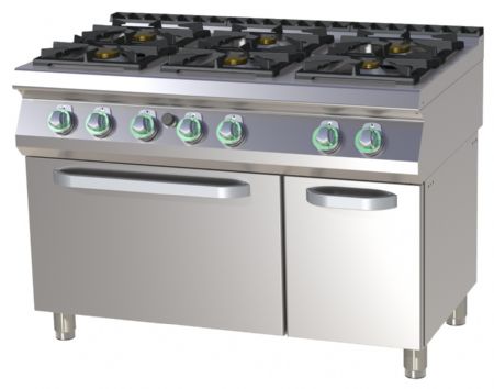 Fourneau à gaz sur four 6 feux 48 kW - RM Gastro - SPST 7120/21 G Fourneau à gaz sur four 6 feux 48 kW - RM Gastro - SPST 7120/21 G
