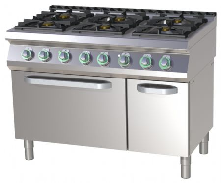 Fourneau statique à gaz sur four 6 feux 42 kW - RM Gastro - SPST 7120/21 GE Fourneau statique à gaz sur four 6 feux 42 kW - RM Gastro - SPST 7120/21 GE
