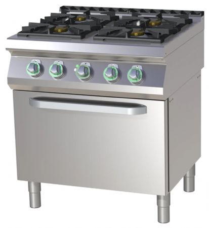 Fourneau four à air pulsé à gaz 4 feux 29,5 kW - RM Gastro - SPST 780/11 GE Fourneau four à air pulsé à gaz 4 feux 29,5 kW - RM Gastro - SPST 780/11 GE