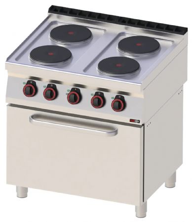 Fourneau triphasé sur four 4 feux 13,4 kW - Redfox - SPT 70/80 11 E Fourneau triphasé sur four 4 feux 13,4 kW - Redfox - SPT 70/80 11 E