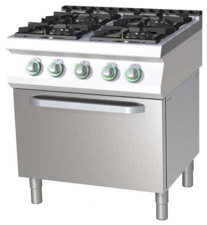 Fourneau à gaz 4 feux 27 kW - RM Gastro - SPT 780/11 GE Fourneau à gaz 4 feux 27 kW - RM Gastro - SPT 780/11 GE