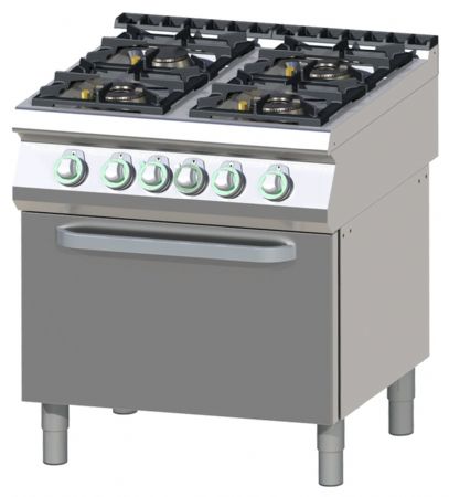 Fourneau à gaz sur four 4 feux 27 kW - RM Gastro - SPT 780/21 GE