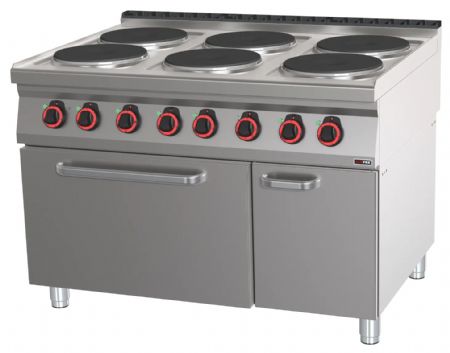 Fourneau triphasé 6 feux 27,3 kW - Redfox - SPT 90/120-21 E Fourneau triphasé 6 feux 27,3 kW - Redfox - SPT 90/120-21 E