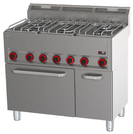 Fourneau à gaz sur four 5 feux 16,8 kW - Redfox - SPT 90/5 GL