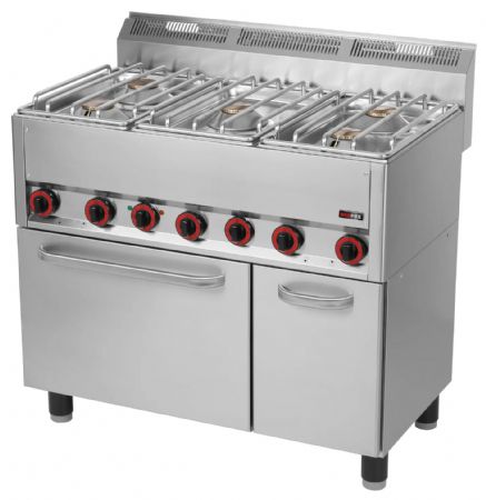 Fourneau à gaz sur four 5 feux 22,5 kW - Redfox - SPT 90/5 GLS