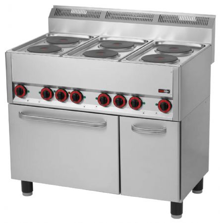 Fourneau triphasé sur four 6 feux 15,13 kW - Redfox - SPT 90 ELS