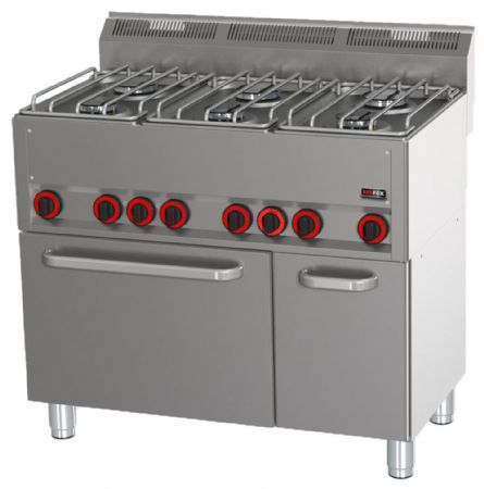 Fourneau à gaz 6 feux 19,8 kW - Redfox - SPT 90 GL