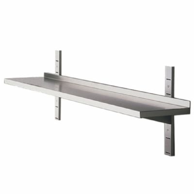 Ensemble tablette murale inox simple avec longueur 1700x400 mm Ensemble tablette murale inox simple avec longueur 1700x400 mm
