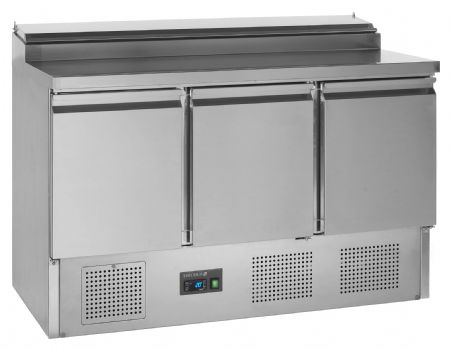 Comptoir de préparation de sandwich GN1/1 - 3 portes pleines inox 320 L positive - Tefcold - SS1435