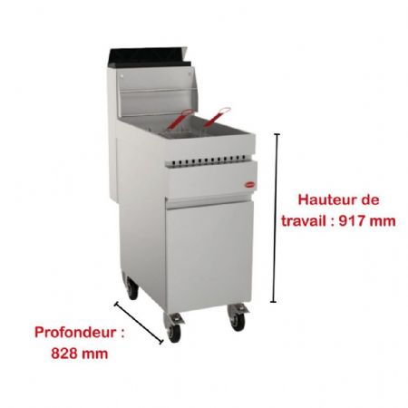 Friteuse professionnelle Haut Rendement Gaz 1 cuve 26 L - Mirror - ST26P