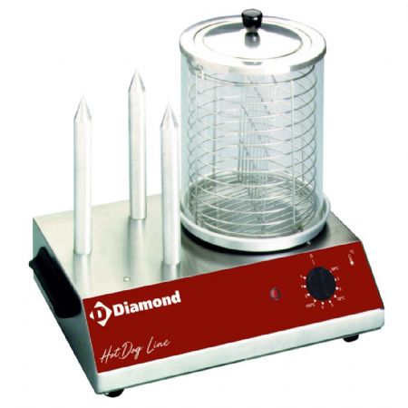 Machine à Hot-dog électrique 3 plots 0.65 kW - Diamond Promo - STAR-HD/R