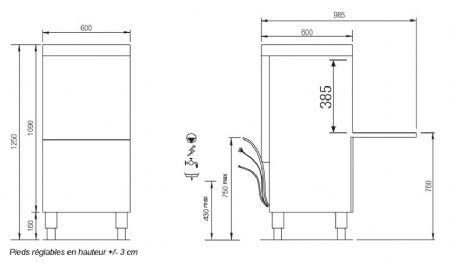 Lave-Vaisselle professionnel - 15 litres - Paniers 500 x 500 mm - Colged - STAR705DG