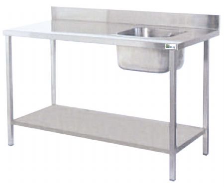 Table de chef professionnelle avec bac à droite - 1200x700x850mm Table de chef professionnelle avec bac à droite - 1200x700x850mm