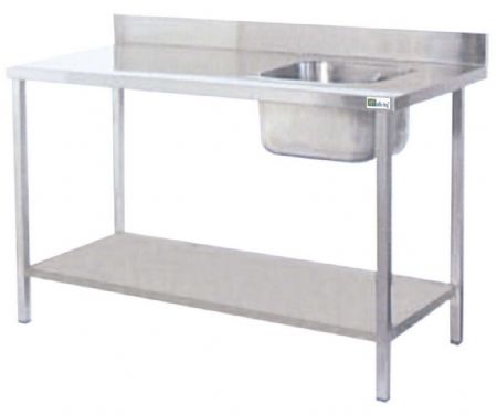 Plonge inox 1 bac à droite avec dosseret et tablette inférieure 2000x700x870 mm - Afi-Collin-Lucy - STCD207A Plonge inox 1 bac à droite avec dosseret et tablette inférieure 2000x700x870 mm - Afi-Collin-Lucy - STCD207A
