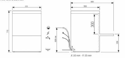 Lave-verres panier 450 x 450 mm hauteur de passage 280 mm cuve 14 L