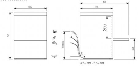 Lave-Verres professionnel - 14 litres - STEELTECH DG - Panier 450 x 450 mm - adoucisseur - Colged - STEEL350DGA