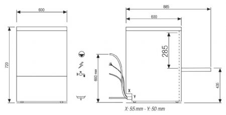 Lave-Vaisselle professionnel 20 litres - STEELTECH V1 - Panier 500 x 500 - Sans adoucisseur - Colged - STEEL360V1