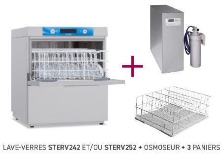 Lave-verres professionnel panier 50 x 50 cm avec osmoseur - Furnotel - STERV252